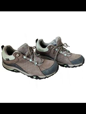 OBOZ Sapphire B-Dry Waterproof Low Hiking Shoes B-Dry Gray Mint Green Size 9